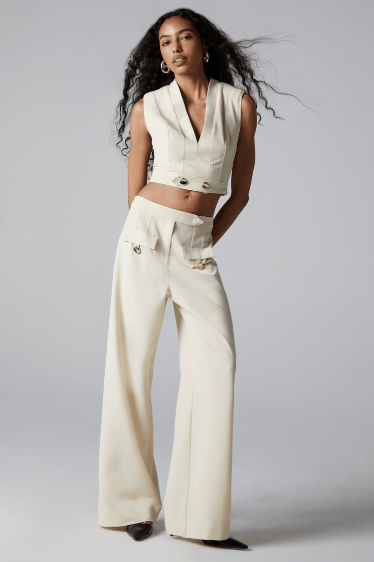 CALÇA COM BOLSOS LAPELA-AVEIA M - AVEIA - 312822